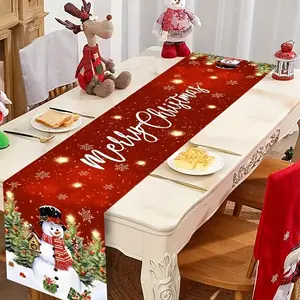 Premium Christmas Tablecloth, Festive Holiday Decor, 13x72in, Merry Christmas Design, Multiple Styles Available, Home Kitchen Party Decoration