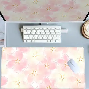 Vintage Floral Desk Pad Gaming Mousepad, Xxl Extra Large Mouse Pad with Non-Slip Rubber Base, Stitched Edges for PC Gamers Office Home Use