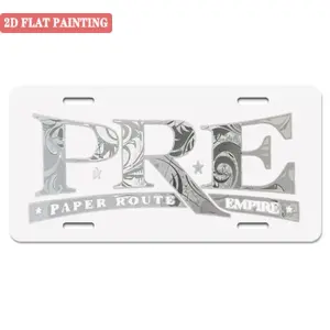 PRE License Plate in Black/White, Truck Car White Vehicle