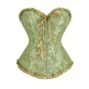 Vintage Boned Corset Shapewear - High- Tummy & Bust Suit with Back Lacing, Palace-Style Outerwear/Underwear (No Padding, Boning for Figure) - Elegant Victorian for Historical tuming & Daily