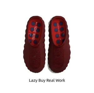This burgundy hollow slip-on recovery shoe with massage footbed is my go-to daily relaxing footwear. Full perforated breathable upper and soft shock-absorbing sole suit shower, home rest and casual short outdoor trips all year round.