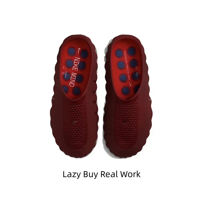 This burgundy hollow slip-on recovery shoe with massage footbed is my go-to daily relaxing footwear. Full perforated breathable upper and soft shock-absorbing sole suit shower, home rest and casual short outdoor trips all year round.