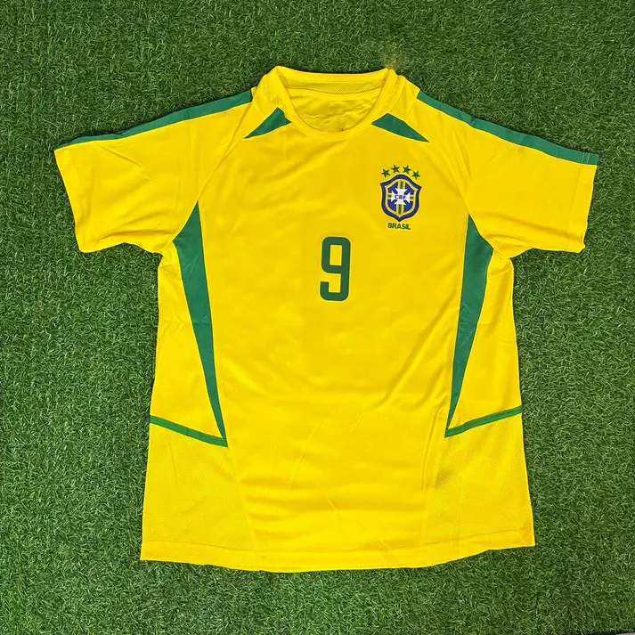 2002 R9 Sticker Wc R9 Brazil 2002 World Cup Yellow Retro Jersey Classic Vintage Soccer ...
