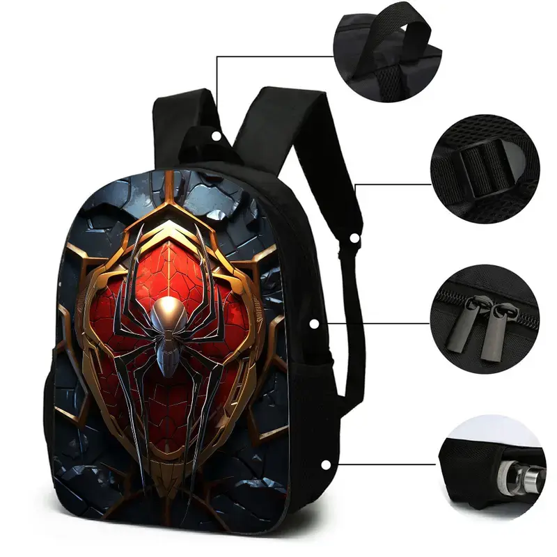 Spider 3pcs Backpack Set, Large-capacity Campus Schoolbag, Suitable for Daily Commuting, Sports Trips and Travels, Fashionable Backpack Series