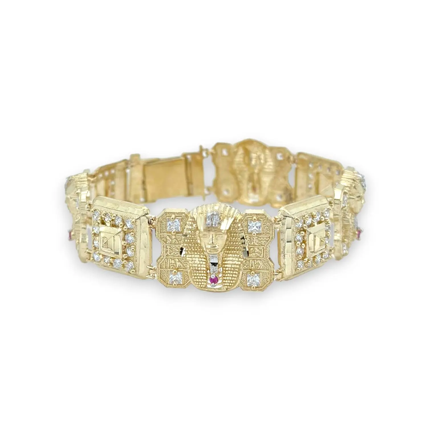 Charm Egyptian "Pharaoh" Bracelet - 10K Yellow Gold