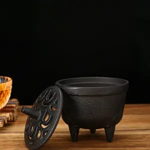 Cast Iron Tripod Scented Incense Burner, Creative Iron Art Aroma Diffuser for Tea Table Decoration, Unique Metal Home Accessory
