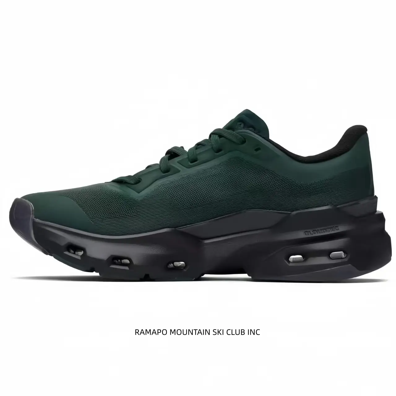 Chunky Hollow Cutout Running Sneakers for Men and Women Shock Absorbing Segmented Midsole Durable Gripping Rubber Outsole Breathable Mesh Upper Stylish Dark Green Black Color Block Design for Running Training Daily Street Wear