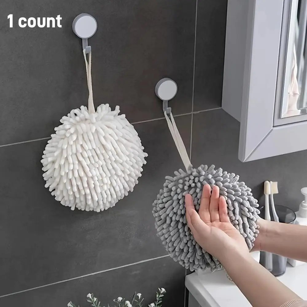 Random Color Soft Hand Towel Ball, Hanging Absorbent Hand Towel, Modern Hanging Towel For Kitchen Bathroom , Home Accessories