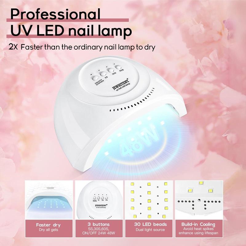 JEWHITENY 14 Colors Poly Extension Gel Nail Kit With Nail Lamp Nude Pink White Brown All In One Poly Nail Gel Starter Kit Poly Gel Nail Kit With Base Top Coat Manicure Salon Frence Nail Art DIY