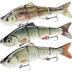 Easy Catch Fishing Lures with BKK Hooks, Wiggling, Vibrating, Rattling and Gurgling for More Bites, Heavy-Duty Dyneema Fiber Jointed Swimbaits for Bass, Trout, Crappie, Walleye, Pike fishhooks