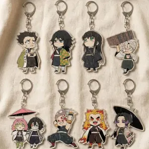 8 Ops Demon Slayer Acrylic Keychain, Chibi Hashira Bag Charm, Rengoku Giyu Shinobu Keychains