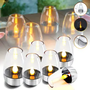 XTAUTO Solar Candle Lights,Flameless Candle Lights,Solar Rechargeable Tea Wax lamp,6 flameless Candle Light, Suitable for Wedding, Valentine's Day, Halloween, Christmas (Small Solar Candle) camping  string  lights solar garden light Halloween LED   Lamp