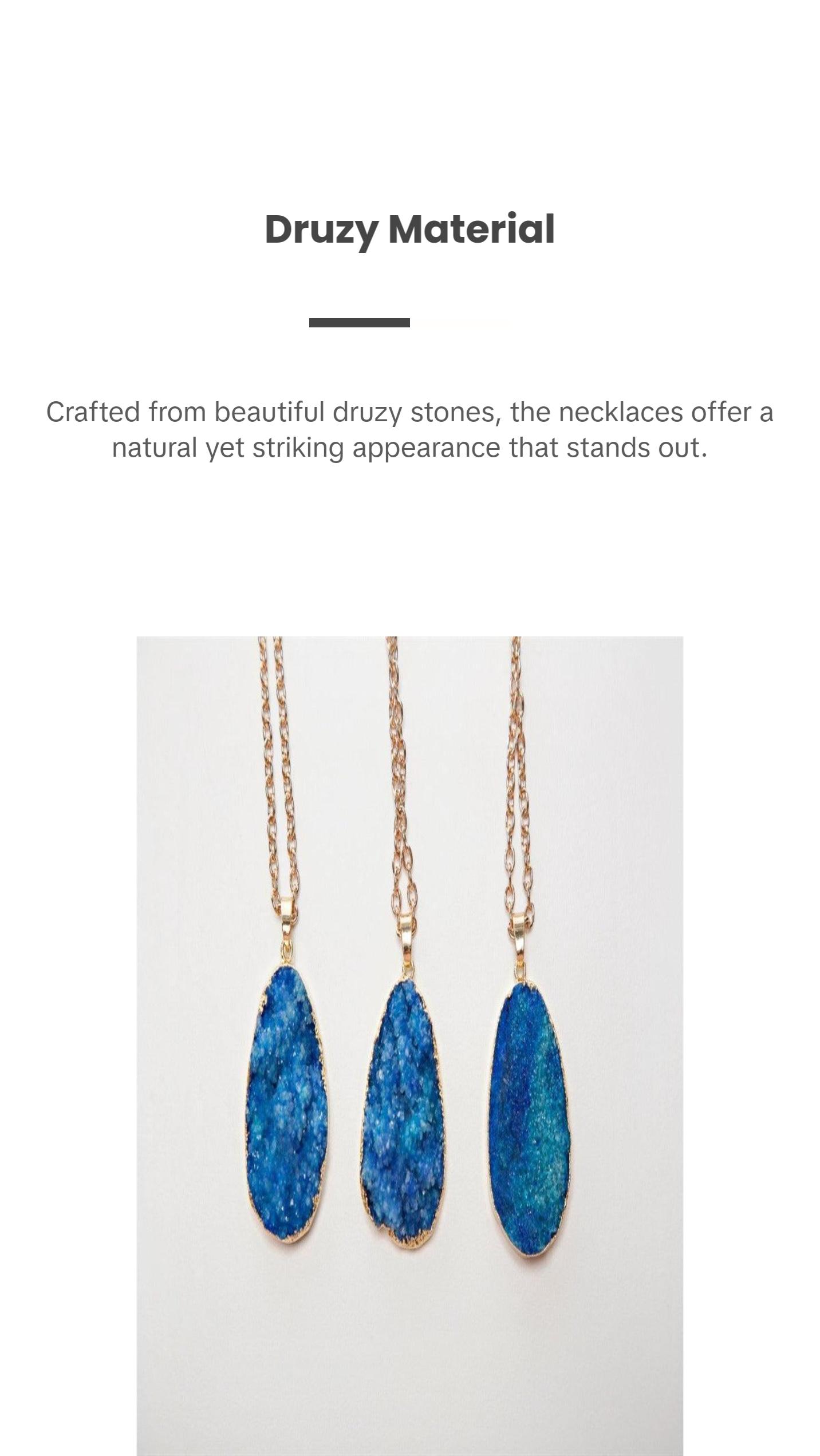 Colorful Druzy Stone Necklaces - Final Sale