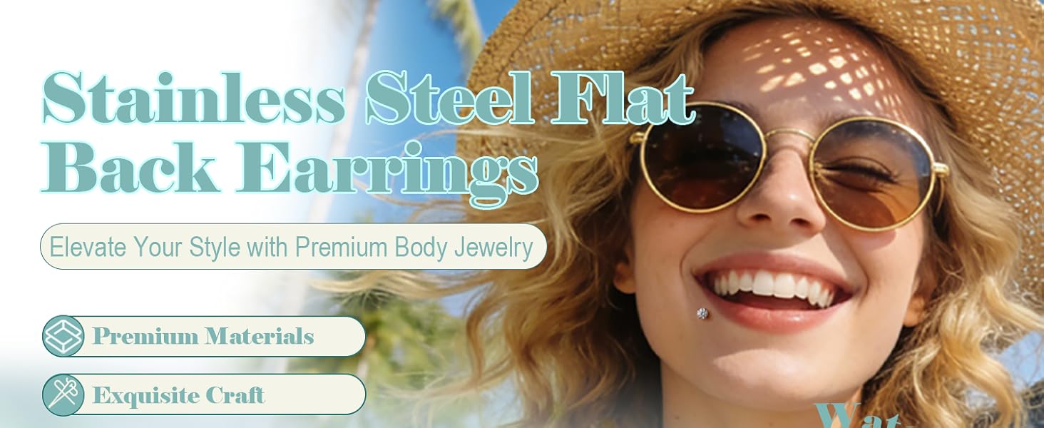 13Pcs 20G/18G/16G Flat Back Earrings Stud 316L Surgical Stainless Steel Threadless Push in Nose Stud Tragus Helix Lip Medusa Piercing Jewelry