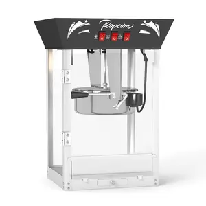 Donext Commercial Popcorn MAKER Machine 12 Ounce Kettle Stainless Steel Popcorn Maker with Tempered Glass Warming Deck 850W Countertop Popper for Parties Events and Home Theater Black