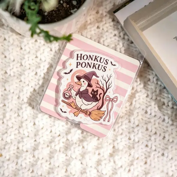 Honkus Ponkus Witch Duck MagSafe Phone Grip, Funny Magic Goose PopSocket, Cute Spooky Duck & Cat Accessory, Halloween Pun Gift, TikTok Viral Merch