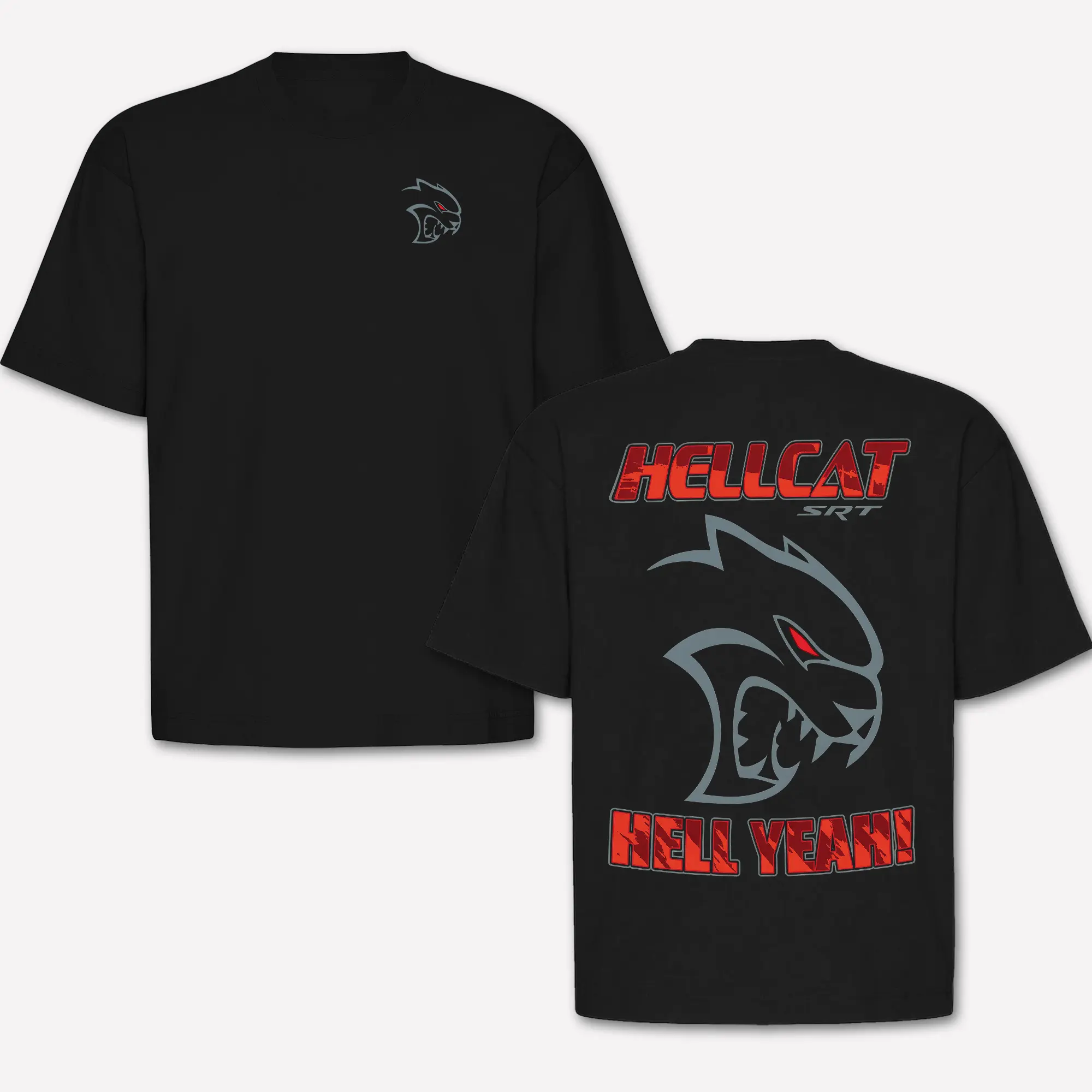 Hellcat Srt Hell Yeah Graphic T-shirt, Dodge Hellcat Logo Muscle Car Tee, Supercharged V8 Performance Shirt For Men Women, Challenger Charger Srt Fan Gift, Mopar Racing Apparel, American Muscle Car Enthusiast, Street Racing, Gearhead, Car Lover Tee