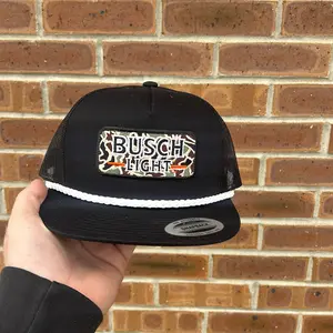 Camo Busch Light Trucker Hat