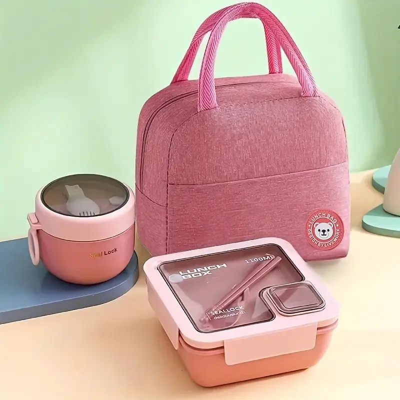 1100ML pink [lunch box+cup+bag]