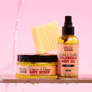 Ultimate Skin Repair Kit - Honey Healing Body Bar, Honey Body Scrub , Healed & Healthy Calendula Body Oil