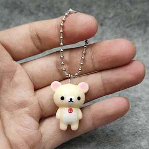 New Kawaii Style Rilakkuma Key Chain Cute DIY Lazybear Doll Couple Design Mini Bags Accessories