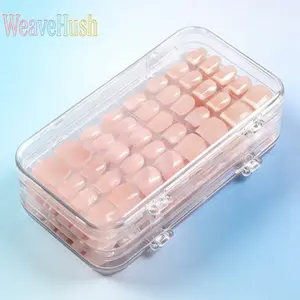 Acrylic Nail Art Storage Box, Multi-Grid Clear Organizer for Fake Nails, Rhinestones & Nail Art Accessories, Dustproof Portable Manicure Storage Case with Dividers, Lightweight Durable Design for Nail Salons, Home DIY Manicure & Desktop Vanity Organizatio