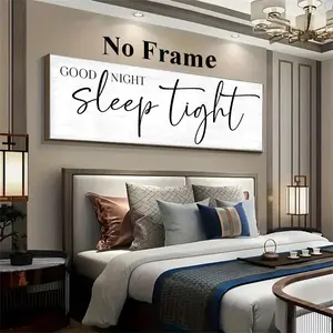 Good Night Sleep Tight Letter Pattern Canvas Painting without Frame, Modern Minimalist Wall Art Painting, Wall Art Decor for Home Living Room Bedroom Office, Ornaments