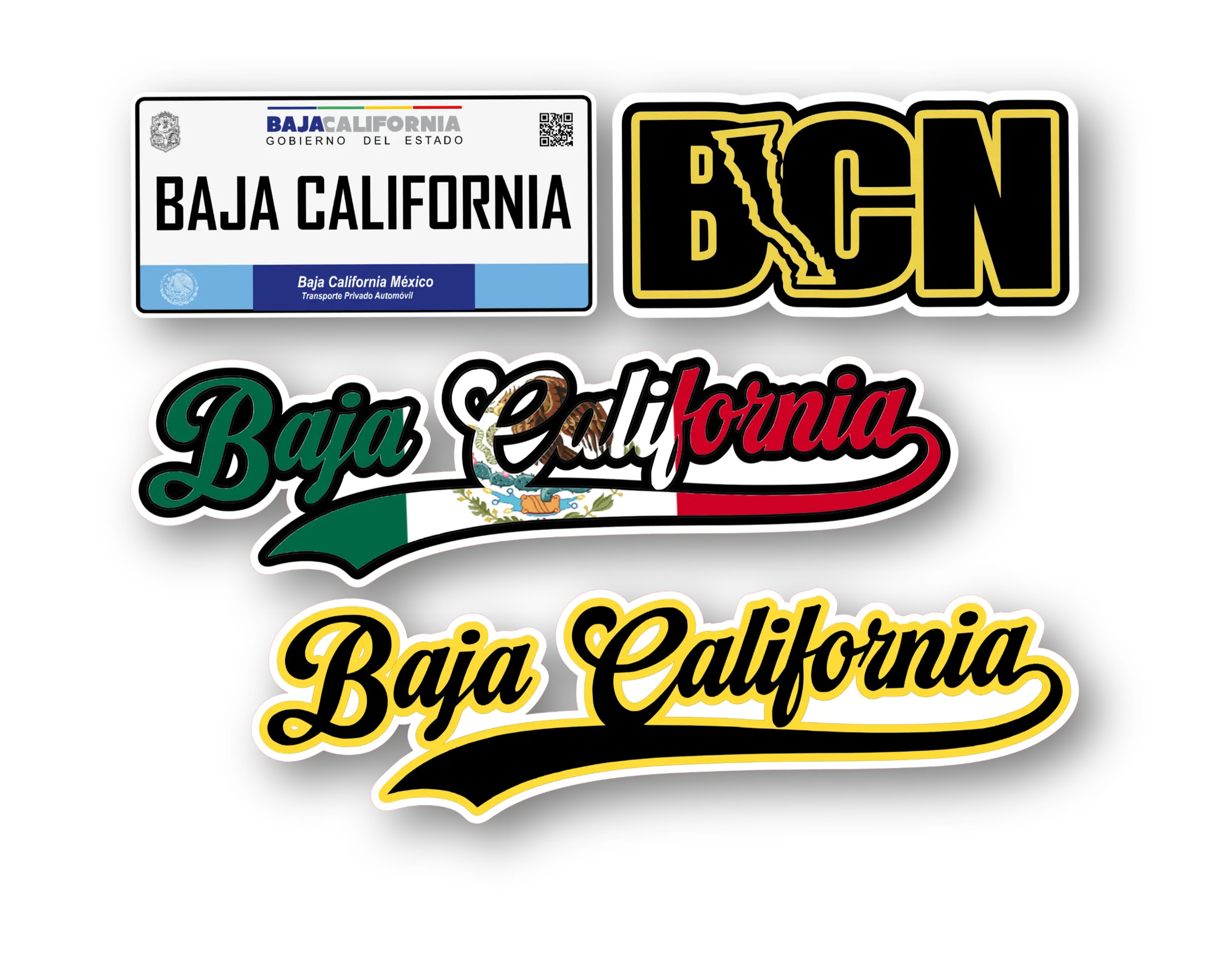 Decor Decorative Mexican States Stickers - 4 Unique Vinyl Decals for Laptops Cars Water Bottles - 8" & 4.5" Sizes Waterproof Sun-Resistant - Show Your