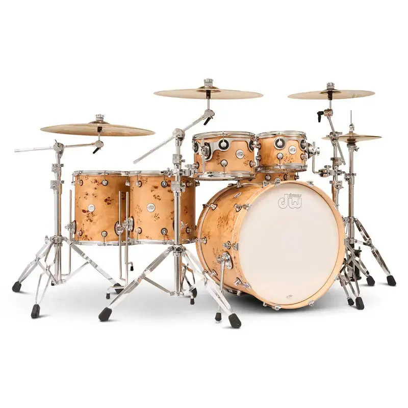 DW Design Limited Edition 6pc Drum Set Natural Mappa Burl
