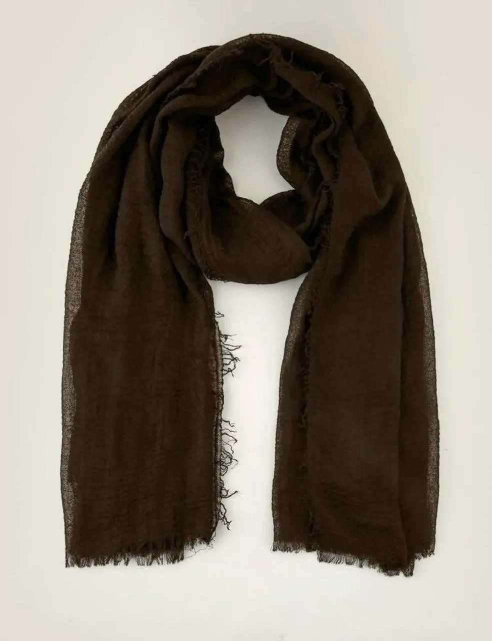 Ayesha’s Collection Crinkle Cotton Scarf Mocha Brown Soft Durable Fabric Ideal for Cold Weather Wear Trendy Solid Shawl Turban Hijab