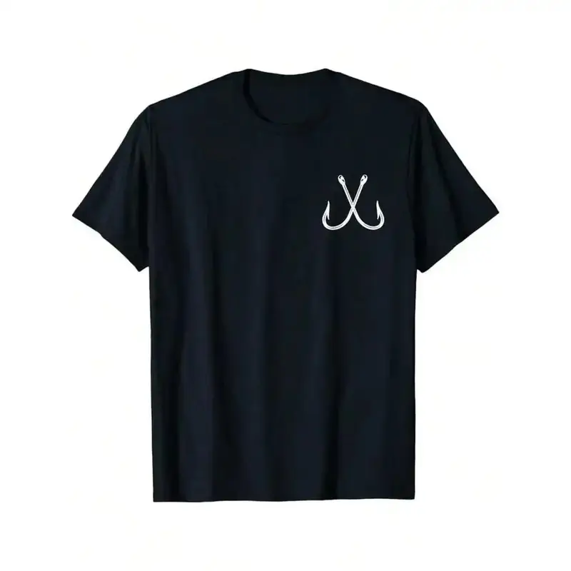 Stylish Fishing - Themed T - Shirt, Great Value, For Fishing Enthusiasts, Fishing Hook T - Shirt 30% Cotton 70% Polyester