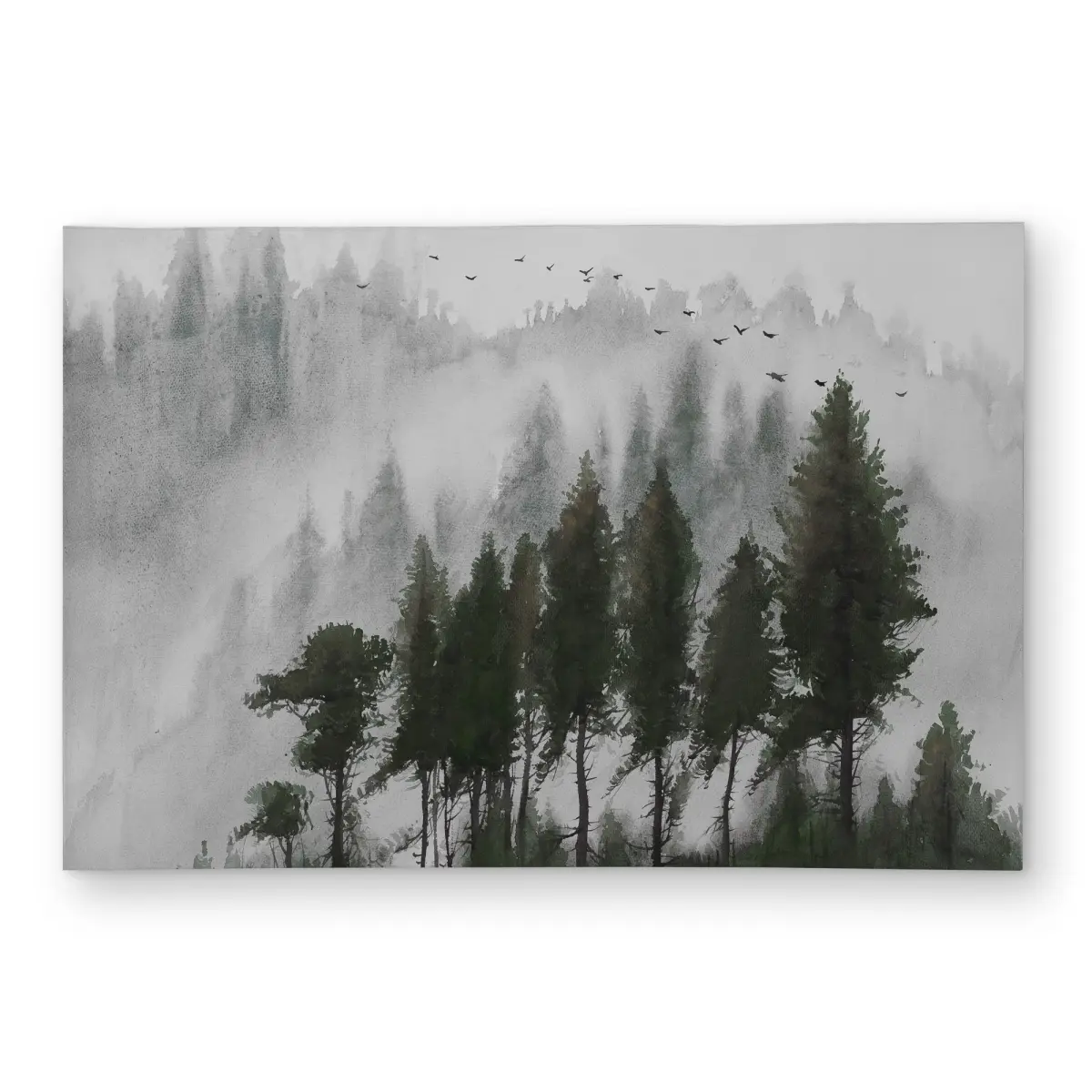 360 stand Rectangle Dark Watercolor Mountain Scene Rug - 4x6 ft Scandinavian Brown Indoor/Outdoor Textile Carpet, Nature Theme Home Decor Accent, Garden Decoration Rug, Home Decor Rugs