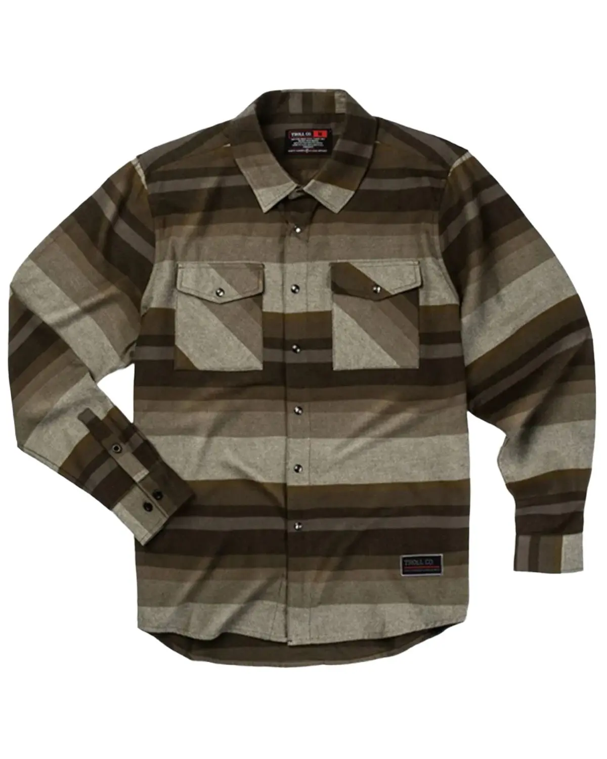Troll Co Men's Men'S Otto Striped Long Sleeve Pearl Snap Flannel Shirt - Tc1404