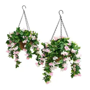 Improvements 15" Faux Crepe Myrtle Hanging Baskets - Set of 2