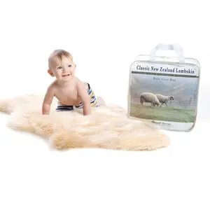 New Zealand Lambskin Soft Baby Rug 2x3 ft for Crib & Nursery, Lamb Wool Blanket, Ethically Sourced