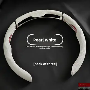 Car Nappa Leather Steering Wheel Cover for Men and Women, All-Season Universal, Non-Slip, Sweat-Absorbent, Wear-Resistant, Perforated