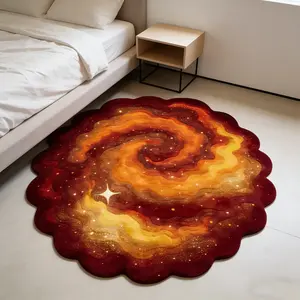 Gradient Swirl Star Cloud Rug, Soft Skin-Friendly Wave Edge Bedroom Mat, Perfect Holiday Gift, Universal Fit