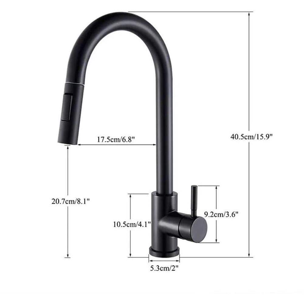 Pull Out Kitchen Faucet, Two Function Single Handle Kitchen Mixer, Hot and Cold Water Taps Deck Mounted Kitchen Tap