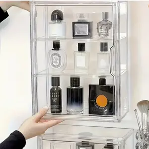 Large display box with detachable partitions, three-layer acrylic magnetic door - dustproof storage cabinet for action figure models