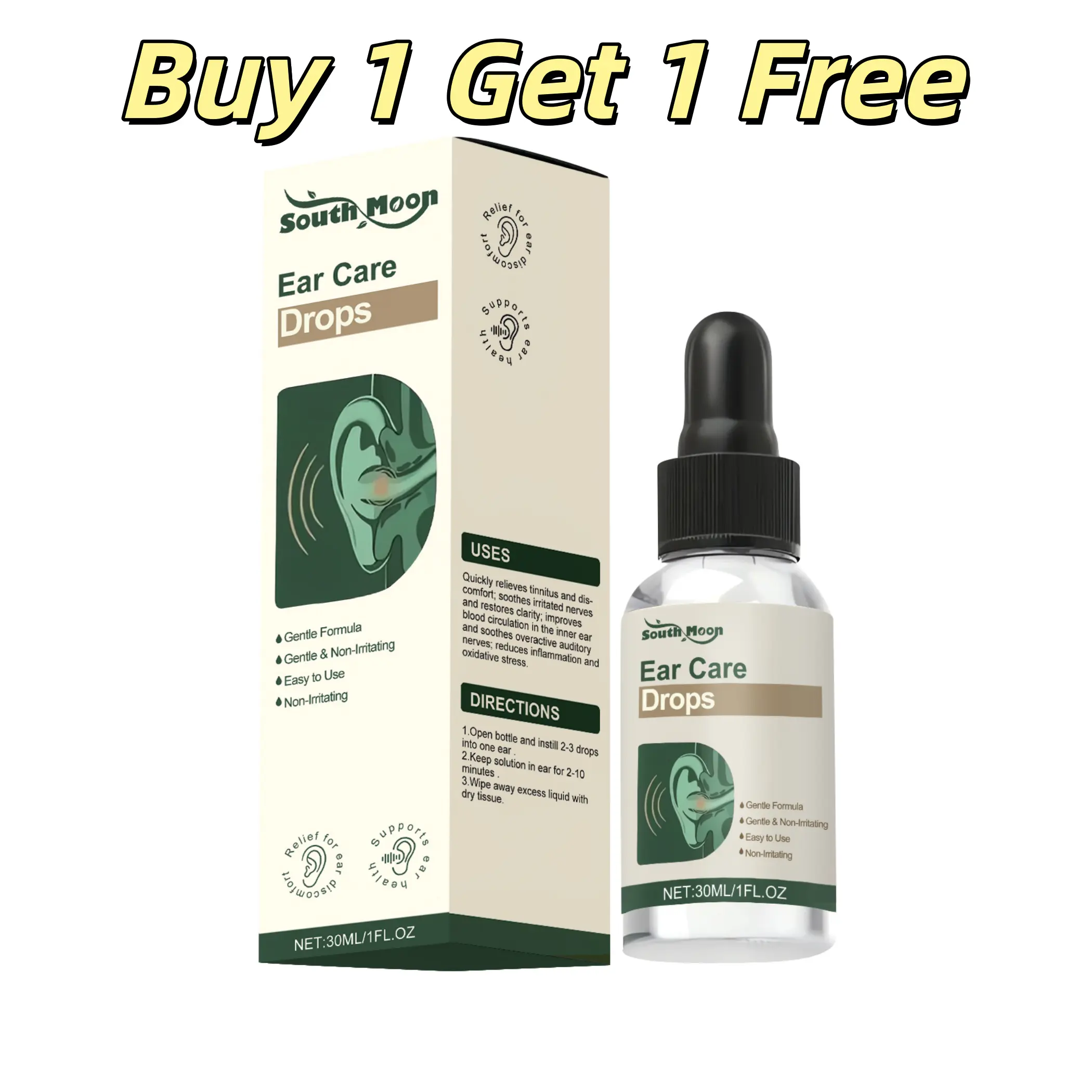 [Buy 1 Get 1 Free] Ear Care Drops Gentle Formula , Natural Ingredients ...
