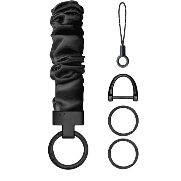 Stretchy Scrunchie Keychain Wristlet, Cute Key Chain Wrist Lanyard Strap for Women Men Car Keys ID Badges Wallet
