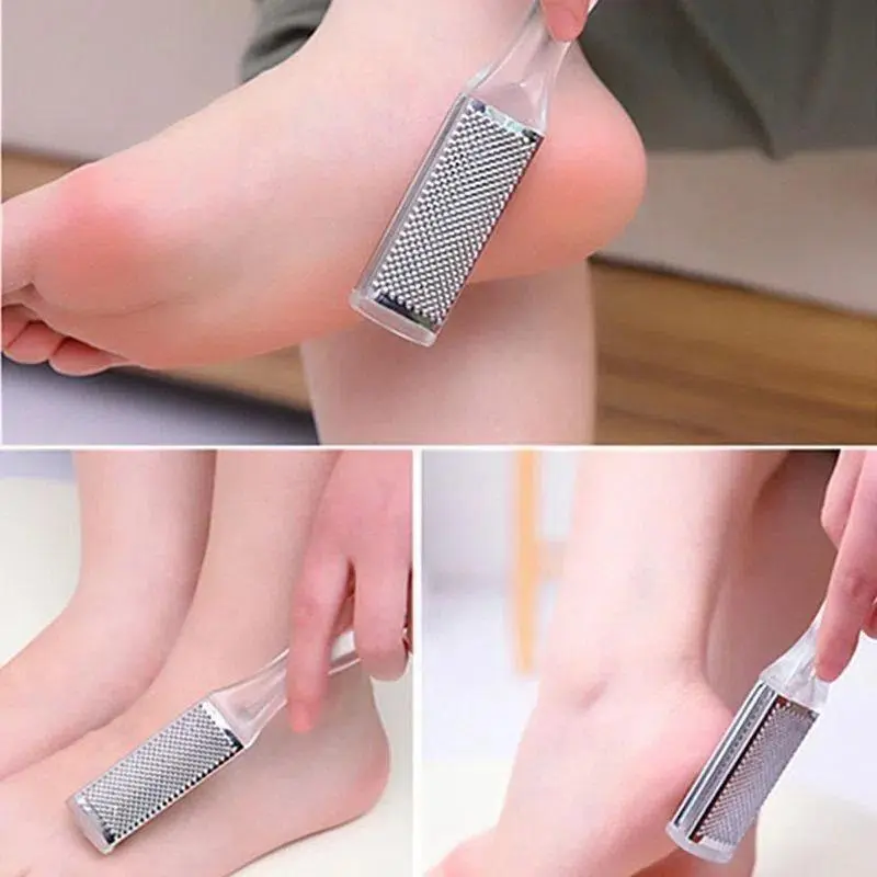 Hard Dead Skin Remove Plastic Stainless Steel Transparent Foot Rasp File Scrubber Grater Callus Pedicure Tool Exfoliating Tools