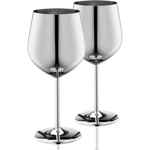 Stainless Steel  Glasses Set of 2, 18oz Unbreakable Metal  Glass,   Goblets for Outdoor, Ideal  for  Lovers ()