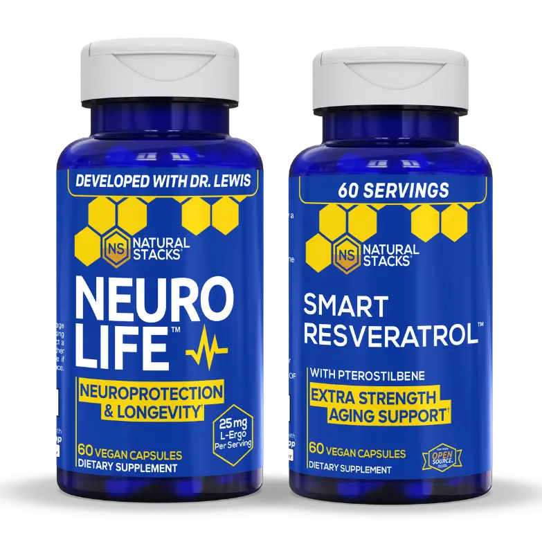 Aging & Longevity Stack - The Longevity Stack may help protect and prolong cognitive function.†* - Enhances Cerebral Circulation* - In addition to MitoPrime L-ergothioneine, NeuroLife contains two other ingredients: taurine and berberine