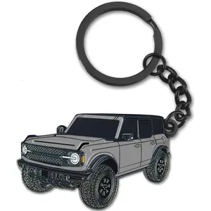 For Ford Bronco Keychain，4 Door Metal Keychain For Ford Bronco Accessories 2021 2022 2023