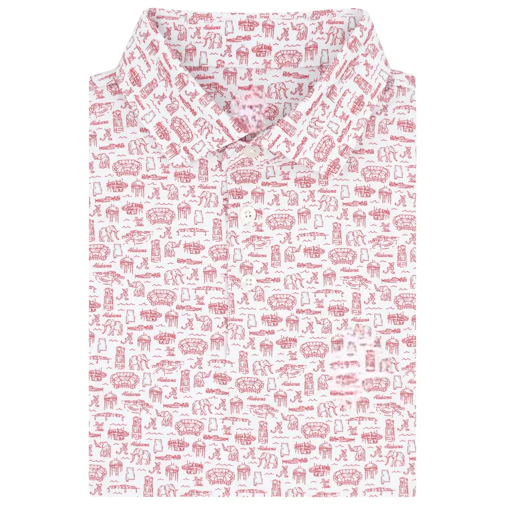 The Alabama College Town Men's Short Sleeve Collegiate Polo, Polo 3D Unisex, Gif For Him