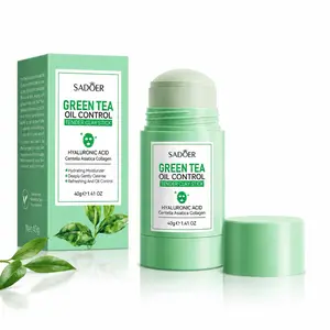 Green Tea Mud Exfoliating Facial Stick, Korean OilControl Clay Mask, Mild Exfoliation Leaves skinSmooth & Hydrated, Suitable for All Skin Types