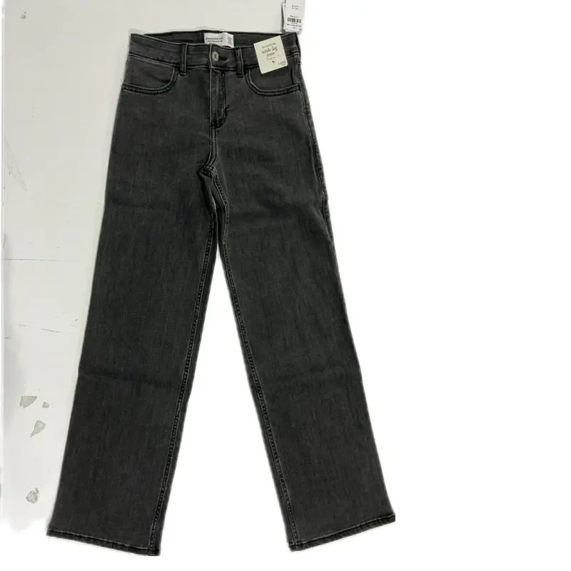 abercrombie & fitch Kids' Relaxed Wide-Leg Soft Denim Pants with a Flattering Fit, Perfect for School or Weekend Outings