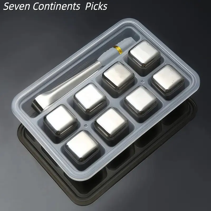 Tired Of Melted Ice Ruining Your Whiskey? These Reusable Steel Chilling Stones Keep Your Drinks Cold & Full-Flavor, Perfect Gift For Dad & Cocktail Lovers