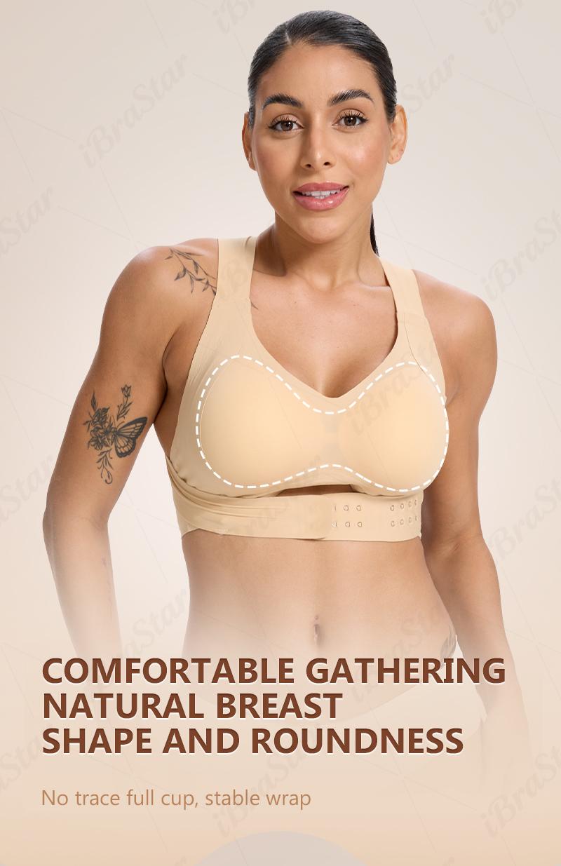 【Postural correction】Soft Breathable Wireless Sports Bra - Women's Full Coverage, Non-Removable Moulded Cups | Beige Yoga Gym Daily Fitness Activewear 【Postural correction】Soft Breathable Wireless Sports Bra - Women's Full Coverage, Non-Removable Moulded Cups | Beige Yoga Gym Daily Fitness Activewear